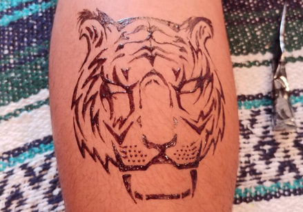 temporary men jagua tattoo of a tiger