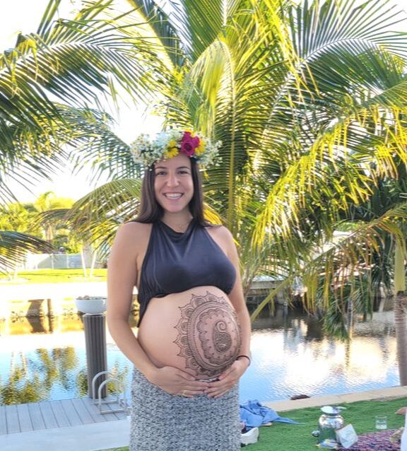 Pregnancy henna belly blessing for mother to be in miami