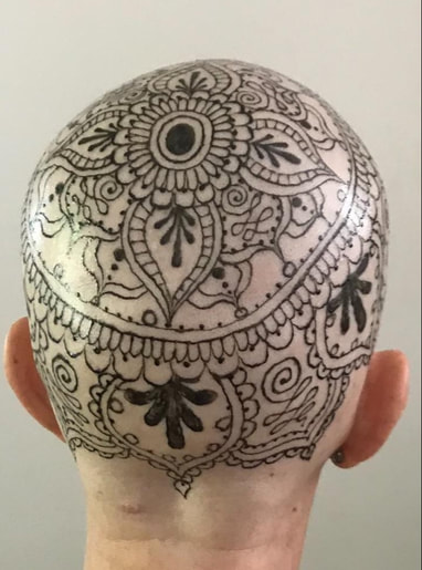 Henna crown for cancer patient to encourage 