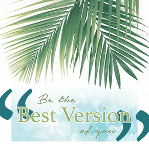 Wellness encouragement saying with a palm trees